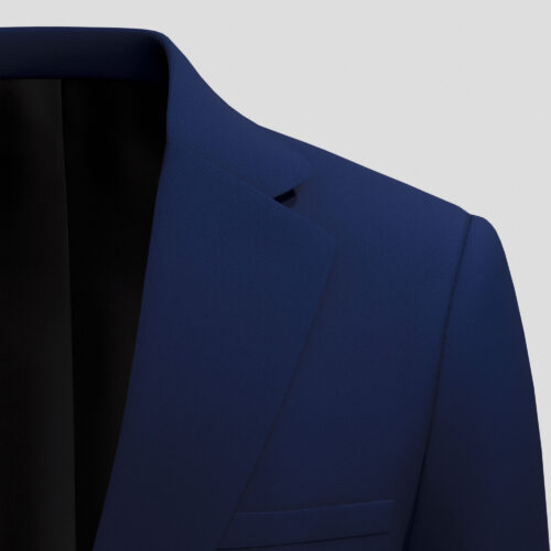 Blue solid hopsack blazer