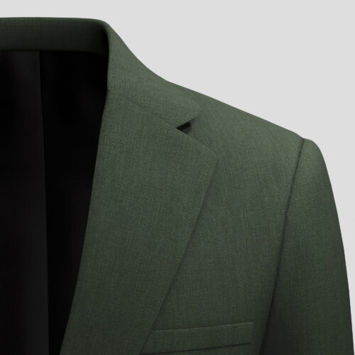 Green solid hopsack blazer